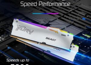 KF552C40BWA-16 White RGB 16GB 5200 MTs CL40 DDR5 RAM Kingston FURY Beast White RGB 16GB 5200 MT/s CL40 DDR5 DIMM 1.25V | Infrared Syncing | FURY CTRL Software | Overclocking | Plug N Play | Intel XMP 3.0 | Single Module | KF552C40BWA-16