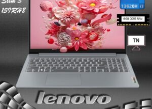 83EM007XIN Slim Laptop i7-13620H 16GB RAM TN Display Lenovo IdeaPad Slim 3 15IRH8 Core™ i7-13620H | 16GB DDR5 RAM , 512GB SSD | Intel® UHD Graphics |15.6" FHD Twisted Nematic Display  | DOS | Wi-Fi® 6 + BT5.2 | SD Card Reader | Arctic Grey 