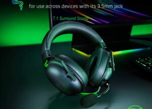 RZ04-03240100-CHINA Razer BlackShark V2 X Gaming Headset AUX Razer BlackShark V2 X Gaming Headset: 7.1 Surround Sound - 50mm Drivers - Memory Foam Cushion - For PC, PS4, PS5, Switch - 3.5mm Audio Jack - Black