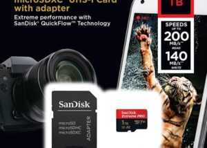 SDSQXCD-1T-GN6MA SanDisk 1TB Extreme PRO microSD UHS-I Card with Adapter SanDisk 1TB Extreme PRO® microSD™ UHS-I Card with Adapter C10, U3, V30, A2, 200MB/s Read 140MB/s Write SDSQXCD-1T-GN6MA