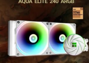 TL-C12CW-S Aqua Elite 240 WHITE ARGB Sync Liquid Cooler THERMALRIGHT Aqua Elite 240 WHITE ARGB Sync Liquid Cooler , 2x 120mm PWM Fans , 1550 RPM , For Intel：LGA115X/1200/1700/2011/2066 & FM1/FM2/FM2+/AM2/AM2+/AM3/AM3+/AM4/AM5 |WHITE