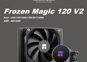 TL-C12B-V2 Frozen Magic 120 V2 CPU Liquid Cooler ARGB THERMALRIGHT Frozen Magic 120 V2 CPU Liquid Cooler -  ARGB Cold Head - 120mm Fan -  2800 RPM 3-pin 5V Connector -  Compatible LGA115X/1200/1700/2011/2066 &  AM4/AM5 - Aluminum Radiator | BLACK 