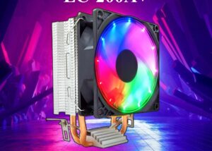 RGB CPU Cooler 90mm PWM Fan 2 Heatpipes LC-200A+BLACK RGB CPU Cooler 90mm PWM Fan 2 Heatpipes Loving Cool Rainbow CPU Cooler 90mm PWM Fan -Copper Tube Radiator Tower with 2 Direct Contact Heatpipes - Quiet 24 dBA - 100W TDP - 48±10% CFM Air Volume - for ntel LGA1700, 1200, 1150, 1151, 1155, 2011, and AMD AM2, AM3, AM4, AM5, and AM4 sockets | LC-200A+BLACK