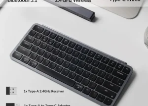 B1P-K1 Lightweight Compact Keyboard Wireless Wired Keychron B1 Pro Lightweight Ultra-portable Compact 75% Keyboard with 2.4 GHz / BT / Type-C Wired Connectivity ; Extended Battery Life ; 12 Multimedia Keys & Quick Emoji Access ; Concave Ergonomic Keys  ; Supports macOS / Windows / Linux  | SPACE GREY B1P-K1