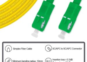 1m(3ft) OS2 SCAPC to SCAPC Fiber Patch Cable Single Mode Fiber