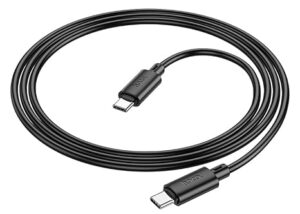 HOCO X88 USB Type C To Type C 60W Fast Charging Cable, Compatible with Mobile, Laptop, Tablets & MacBook, 3.28 Feet (1.M), Supports Power Delivery (PD) With Rapid Data Transmission (Black)