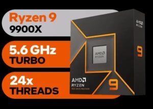 CPU-AMD-9900X AMD Ryzen 9 9900X CPU Processor Series Granite AMD Ryzen 9 9900X CPU Processor  - Ryzen 9 9000 Series Granite Ridge (Zen 5) 12-Core 4.4 GHz - Socket AM5 120W Supports PCIe 5.0 - Unlocked for Overclocking - Radeon Graphics Processor | BOXED 100-100000662WOF