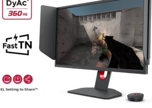 XL2566K XL2566K 25 inch Fast TN 360Hz Gaming Monitor BenQ Zowie XL2566K 24.5 Fast TN in 360Hz Gaming Monitor | Motion Clarity DyAc⁺ | 1080p | XL Setting to Share | Custom Quick Menu | S Switch | Shield | Smaller Base | Adjustable Height & Tilt, Black