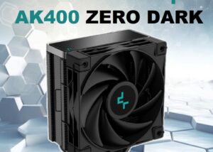 R-AK400-BKNNMN-G-2 DeepCool AK400 ZERO DARK CPU AIR COOLER 220W DeepCool AK400 ZERO DARK CPU AIR COOLER : 220W Heat Dissipation Power ;  4 Advanced Direct Contact Heatpipes ; Fluid Dynamic Bearing 120mm Fan 1850 RPM 66.47 CFM ; Pre-Applied High Thermal Resistance Paste 