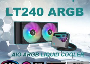 R-LT240-BKAMNC-G-1 DeepCool LT240 ARGB AIO LIQUID COOLER DeepCool LT240 ARGB AIO LIQUID COOLER : Infinity Mirror Frosty Cube with Copper Coldplate - 3400 RPM 5th Generation Water Pump - 2x 120mm ARGB PWM Fans - Intel and AMD Compatibility | BLACK