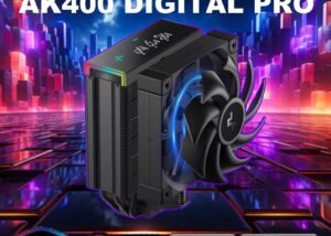 R-AK400-BKAPMN-G DeepCool AK400 DIGITAL PRO ARGB CPU AIR COOLER DeepCool AK400 DIGITAL PRO ARGB CPU AIR COOLER : Real Time Color Coded Temp Display ; 4 Copper Heatpipes ; Matrix Tower Heatsink ; ARGB Strip ; 60.89 CFM and up to 1750 RPM 120mm PWM Fan | BLACK 