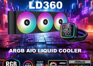 R-LD360-BKMSN-G-1 DeepCool LD360 ARGB AIO LIQUID COOLER DeepCool LD360 ARGB AIO LIQUID COOLER : Large Display with ARGB Halos for CPU Status ,  3x ARBB PWM Fans , 5th Generation High-Performance Pump up to 3400 RPM , Pre-applied Thermal Paste | BLACK 