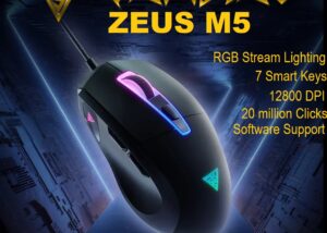 ZEUS-M5-B GAMDIAS ZEUS M5 RGB Wired Gaming Mouse GAMDIAS ZEUS M5 RGB Wired Gaming Mouse ; Adjustable up to 12800 DPI Advanced Gaming Optical Sensor ; Lightweight 99 gram ; 7 Smart Keys ; 20 million Clicks ; Software Support | BLACK 