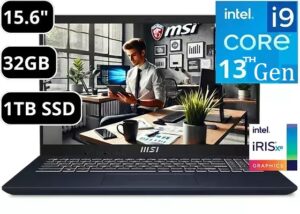 9S7-15H411-010-RF MSI MODERN 15 B13M i9-13900H 32GB RAM 1TB SSD   MSI MODERN 15 B13M  Intel Core™ i9-13900H | 32GB RAM ; 1TB SSD NVMe | 15.6 inch FHD IPS Display | Intel® Iris® Xe graphics | Windows 11 | Backlit Keyboard | CLASSIC BLACK | REFURBISHED 9S7-15H411-010