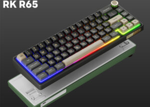 RKR65-PHANTOM-BLUE R65 Mechanical Gaming Keyboard Blue Switch RK ROYAL KLUDGE R65 Wired Mechanical Gaming Keyboard with Volume Knob and QMK & ViA RGB Backlit Programmable Keyboard Gasket Mount with PBT Keycaps, MDA Profile, 66 Keys Hot Swappable Blue Switch