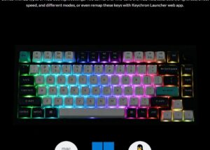 Keychron Q1 Max Hotswap Wireless RGB Mechanical Keyboard with Knob 75% Layout (84 Keys) , Aluminum Frame , 2.4 GHz Wireless Connection or Bluetooth 5.1 or Type-C wired Connectivity , Gateron Jupiter Red Switches , KSA Double-shot PBT Keycaps , Windows Mac OS | Q1M-M1