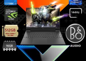 AE0G4U8R#ABA Victus by HP i7-13700H RTX 3050 Windows 11 Victus by HP 15-fa1xxx Intel® Core™ i7-13700H | 16GB DDR4 ; 512GB SSD | RTX™ 3050 , 6GB | FHD IPS Display 15.6 in | Backlit Keyboard | Windows 11 Home | BLACK