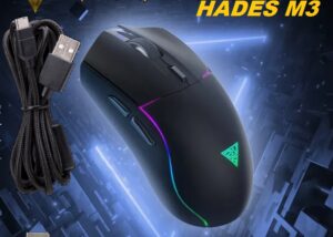 HADES-M3-B GAMDIAS HADES M3 RGB Wireless Gaming Mouse GAMDIAS HADES M3 RGB Wireless Gaming Mouse ; low-latency 2.4GHz Wireless, Wired USB Type-C to A, and Bluetooth Connections ; Lightweight 79-gram ; 7 Keys  ; Adjustable 10000 DPI Advanced Gaming Optical Sensor | BLACK