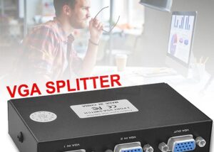 VGA-SPLIT-2PORT 2 Port VGA Splitter Sharing Switch Box 200MHz 2 Port VGA Splitter Sharing Switch Box 200MHz 1 Input 2 Output VGA Switcher 1 PC to 2 Monitors SVGA/XGA Video Distributor Converter 