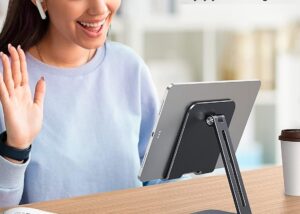 UGREEN-40393 UGREEN Tablet Stand Phone Holder Stable Metal UGREEN Tablet Stand Phone Holder Stable Metal Thick Base  for Smart Devices Up to 12.9" Angle Adjustable, Anti-Slip Design, Aluminum Material, Foldable, Grey  | 40393 