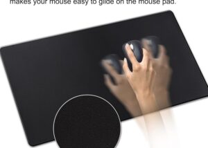 PAD-BLACK-40-90 Extended Gaming Mouse Pad 90x40cm Gaming Mouse Pad, Extended Mouse Pad Size 90x40cm Thickness 3mm Premium-Textured Non-Slip & Waterproof Computer Mousepad with Stitched Edges for Gaming, Office & Home | Black