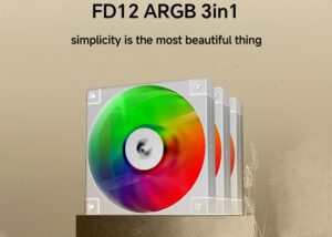 FD12-ARGB-WH-3IN1 DeepCool FD12 ARGB 3x WHITE Case Fans 120mm DeepCool FD12 ARGB 3x WHITE Case Fans 120mm ;Hydro Bearing Tech High Speed 2050 RPM 63.6 CFM ; 1.56 W Power-Efficient ; 3-pin (+5V-D-G) LED @ 5V DC ; Addressable RGB Fans with Daisy Chain Connectors | 3 PACK WHITE 