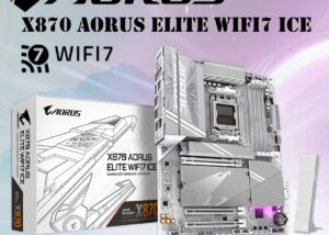 GIG-Z890-ELITE-ICE ELITE WIFI7 ICE AMD AM5 LGA 1718 Motherboard GIGABYTE X870 AORUS ELITE WIFI7 ICE AMD AM5 LGA 1718 Motherboard , ATX, DDR5, 4x M.2, PCIe 5.0, USB4, Wi-Fi 7, 2.5GbE LAN, EZ-Latch , VRM and M.2 Thermal Guard | SLIVER 