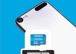 LMEX1L032GG2 EXCERIA microSD 32GB 100MBs Class 10 FHD Video KIOXIA EXCERIA microSD BiCS FLASH™ 3D Memory Cards 32GB –  Fast Read Speed up to 100MB/s, Waterproof, Shockproof, Full HD Video Recording, and Superior Durability for Cameras, Phones & Tablets