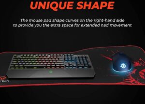 MEETION-P100-XL P100 XL Large Gaming Keyboard Mouse Pad Black MEETION P100 XL Large Gaming Keyboard Mouse Pad Black, Optimized for Optical & Laser Mice, Precision Accuracy, Fat Rubber & Anti-slip Base, Awesome Design, Unique Shape, 790*345*5mm Huge Size