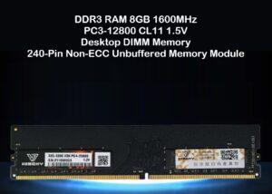 MOUSCHI-8DES-L MOUSCHI DDR3 RAM 8GB 1600MHz PC3-12800 CL11 MOUSCHI DDR3 RAM 8GB 1600MHz PC3-12800 CL11 1.5V  PC Computer Desktop DIMM Memory 240-Pin Non-ECC Unbuffered Memory Module