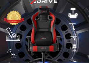 XD-ANK-K/S BLACK RED Leather Professional Gaming Chair xDrive AKDENİZ Ergonomic Neck & Lumbar Pillows with Adjustable Support, Dual Mechanism Recline, 3D Armrests, Superior Quality Foam, Class 4 Gas Lift & Sturdy Metal Feet – Perfect for Long Gaming & Work Sessions | BLACK RED