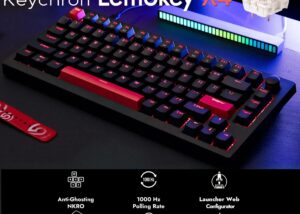 X4-A1 X4 75 Layout Mechanical Keyboard w Red Switch Keychron Lemokey X4 75% Layout Mechanical Keyboard with Red Switches ; 1000Hz Polling Rate ; Pre-Lubed Shine-through Double-shot Keycaps ; QMK Customizable ; N-key Rollover Anti-Ghosting ; Red Backlit ; for Windows/Linux/macOS | X4-A1 BLACK