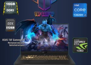 90NR0CH5-M009J0 TUF Gaming F17 i7-13620H RTX 4060 16GB DDR5 ASUS TUF Gaming F17 Intel® Core™ i7-13620H | 16GB DDR5 RAM ; 512Gb SSD | RTX™ 4060 , 8GB | 17.3-inch FHD IPS Display 144Hz | DOS | 1-Zone RGB Backlit Chiclet Keyboard | Mecha Gray FX707VV-HX199