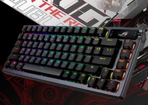 90MP031A-BKAA01 ROG Azoth 75 Wireless Custom Gaming Keyboard ASUS ROG Azoth 75 Wireless DIY Custom Gaming Keyboard, OLED Display, Gasket-Mount, Three-Layer Dampening, Hot-Swappable Pre-lubed ROG NX Snow Switches & Keyboard Stabilizers, PBT Keycaps, RGB | BLACK