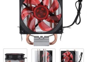 CPU-COOLER-R90 R90 RGB CPU Cooler 90x90x25mm Fluid Bearing  90mm Fan ; 3PIN 2 Heatpipes Aluminum Heatsink ; 2000±10%RPM 45CFM | Black