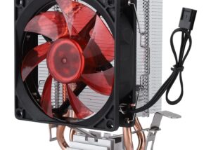 CPU-COOLER-R90 R90 RGB CPU Cooler 90x90x25mm Fluid Bearing  90mm Fan ; 3PIN 2 Heatpipes Aluminum Heatsink ; 2000±10%RPM 45CFM | Black