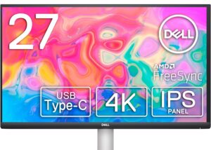 DELL-S2722QC Dell 27-Inch 4K UHD USB-C Monitor 3W Speakers Dell S2722QC 27-Inch 4K UHD USB-C Monitor, 60Hz Refresh Rate  3840 x 2160 , 4ms (gray-to-gray extreme) Response Time, 1.07 Billion Colors, Built-in 3W Speakers , Full Motion Adjustment " Tilt,Swivel,Rotation,Hight" - Platinum Silver