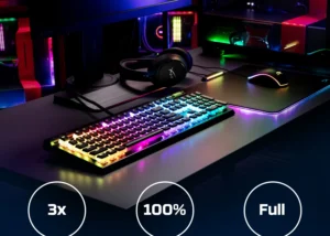 4P5N3AX#ACB Alloy Elite 2 Mechanical Gaming Keyboard HyperX Alloy Elite 2 – Mechanical Gaming Keyboard, Software-Controlled Light & Macro Customization, ABS Pudding Keycaps, Media Controls, RGB LED Backlit, HyperX Linear Red Switch , USB Wired | Black