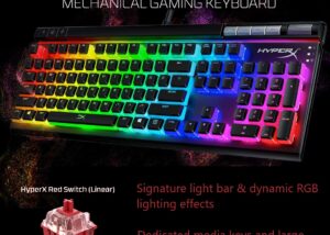 4P5N3AX#ACB Alloy Elite 2 Mechanical Gaming Keyboard HyperX Alloy Elite 2 – Mechanical Gaming Keyboard, Software-Controlled Light & Macro Customization, ABS Pudding Keycaps, Media Controls, RGB LED Backlit, HyperX Linear Red Switch , USB Wired | Black