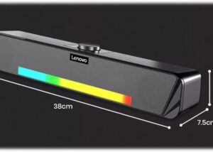 Lenovo thinkplus Desktop Sound Bar Stereo TS33BK Black, 125 Watts Speaker maximum output power , 600 Frequency response, USB Connectivity ,   TS33-BK