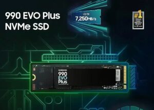 MZ-V9S2T0B/AM SAMSUNG 990 EVO Plus SSD 2TB NVMe M2 2280 SAMSUNG 990 EVO Plus SSD 2TB, PCIe Gen 4x4, Gen 5x2 M.2 2280, Speeds Up-to 7,250 MB/s, Upgrade Storage for PC/Laptops, HMB Technology and Intelligent Turbowrite 2.0, (MZ-V9S2T0B/AM)