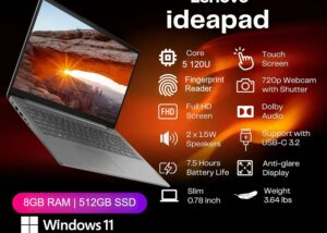 83E6000AUS IdeaPad Slim 3 15 inch Touchscreen Win 11 LENOVO IdeaPad Slim 3 15IRU9 Intel® Core™ 5 120U | 8GB DDR5 RAM ; 512GB SSD NVMe® | Touchscreen 15.6" FHD IPS Display | Backlit Keyboard | Intel® Graphics | Windows® 11 | SD Card Reader ; Fingerprint Reader | Arctic Grey