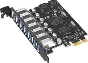 SPB300 PCI EXPRESS 1X TO 7 PORT USB 3.0 EXPANSION CARD 7 Ports USB 3.0 PCI Express Adapter Card USB Expansion Card, PCIe Riser Card for PC, Linux/WindowsXP/ 7/8/ 8.1/10, Black | SPB300