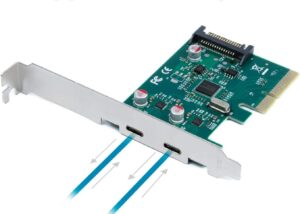 SPB301 PCI Express Card with 2 USB Type C Ports PCI Express Card with 2 USB 3.1 Type C Ports 10GB/s Transmission. PCI Express 4X Expansion Card for 2 Superspeed USB 3.1 Ports with Type C | SPB301