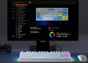 RK-R87-WHITE-RED RK ROYAL KLUDGE R87 Mechanical Wired RK ROYAL KLUDGE R87 Mechanical Wired Keyboard, 75% Layout Hot Swappable Wired Gaming Keyboard Software Macro Compact RGB Backlit PC Game Keyboards 87 Keys for Win Mac, RED Switch | WHITE