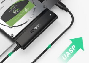 UGREEN-70610 UGREEN SATA to USB C Adapter Cable for SSD HDD UGREEN SATA to USB C Adapter Cable for 2.5" SSD and HDD Hard Drive Connector 5Gbps Support SATA III UASP Thunderbolt 3 Compatible with Samsung Seagate WD Hitachi Toshiba, MacBook Pro/Air | 70610