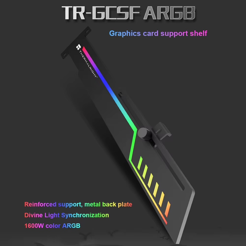 TR-GCSF-ARGB Thermalright TR-GCSF Graphics Card GPU Brace Support Holder with ARGB Lighting, Metal Frame, Adjustable Length, 5V ARGB Lighting