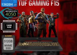 90NR0CJ7-M00KH0 TUF Gaming F15 i7-13620H RTX 4050 16GB RAM ASUS TUF Gaming F15 FX507VU-LP165 Laptop, Intel Core i7-13620H,16GB RAM, 512GB SSD, Nvidia GeForce RTX 4050 6GB, 15.6" FHD IPS 144Hz Display,  Backlit Chiclet Keyboard 1-Zone RGB Keyboard, FreeDOS, Mecha Gray| 90NR0CJ7-M00KH0