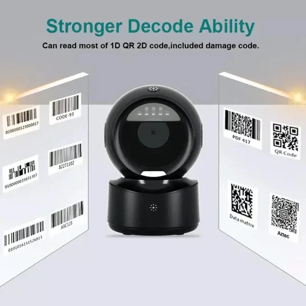 NT-A5 Automatic Omnidirectional Barcode Scanner  NETUM A5 Automatic Omnidirectional Desktop Barcode Scanner, Hands-Free USB Wired QR Barcode Reader, 1D 2D Bar Code Image Sensing for Warehouse, Supermarket, Retail Store, Bookstore Pos System BLACK