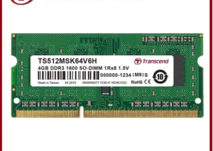 Transcend 4GB DDR3 1600 / PC312800 (TS512MSK64V6H) Laptop Ram ; RAM TRANSCEND 4GB 12800 1600 DDR3 NOTEBOOK , DDR3-1600/PC3-12800